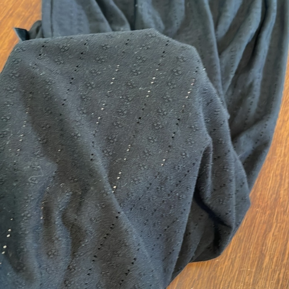Betsey Johnson Black eyelet knit v neck Maxi Dress Medium - Picture 6 of 6